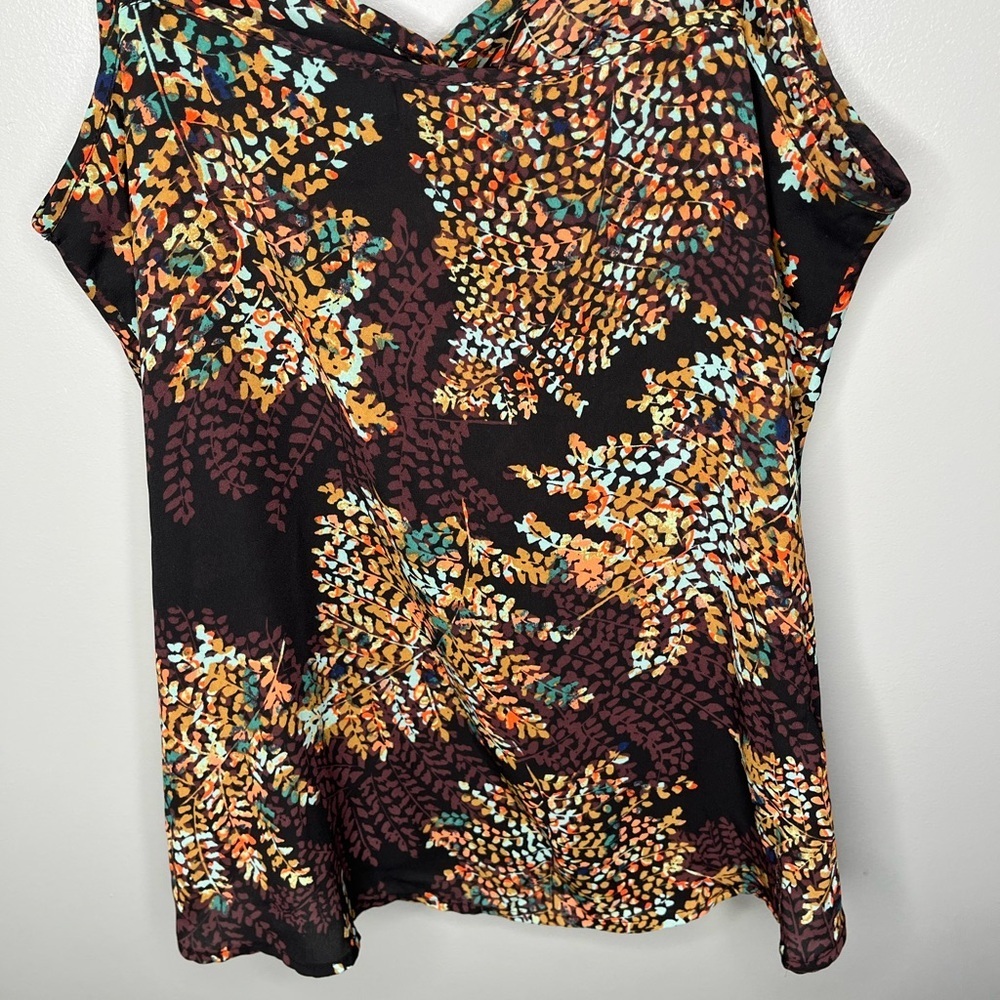The Limited x 2000s Colorful Changing Leaves Faux Wrap Sleeveless Top - Picture 7 of 9